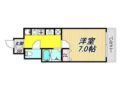 ガルボ塚口(1K/2階)の間取り写真