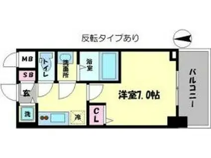 リッツ難波南II(1K/5階)の間取り写真