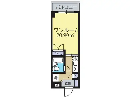 ハナブサマンション(1K/3階)の間取り写真