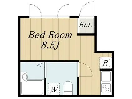  キュエル用賀II(ワンルーム/1階)の間取り写真