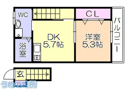 DAITO STYLE MS(ワンルーム/2階)の間取り写真