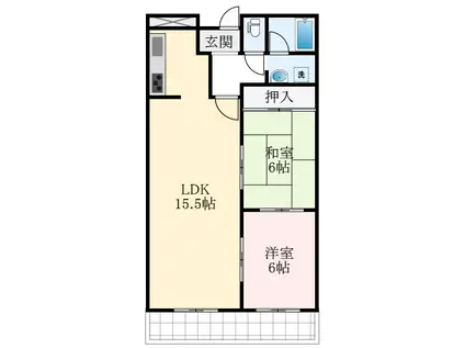 ライゼックス伸和(2LDK/4階)の間取り写真