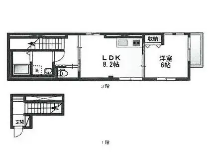 ファイン コーラル(1LDK/2階)の間取り写真