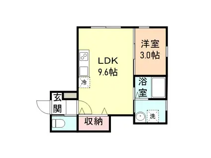 ABELIAIV(1LDK/2階)の間取り写真