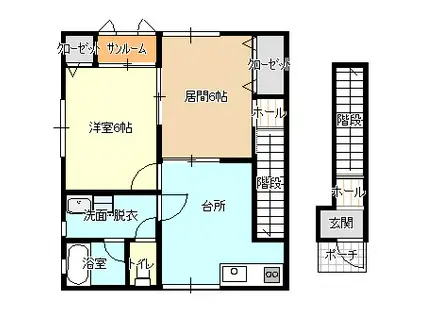 LIVREAOIA-5(2DK/2階)の間取り写真