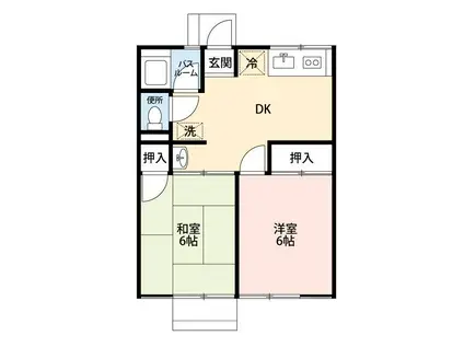 ニューヨーク(2DK/1階)の間取り写真