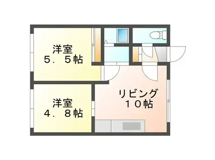 ハイグレート86(2LDK/1階)の間取り写真