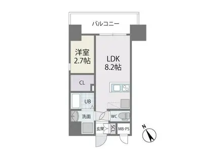 MODERN PALAZZO博多駅東(1LDK/6階)の間取り写真