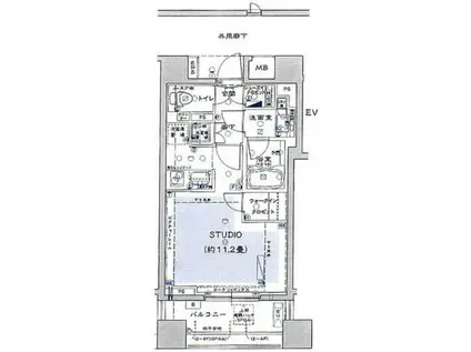 ブリリア綱島アイディーステーションフロント(ワンルーム/2階)の間取り写真