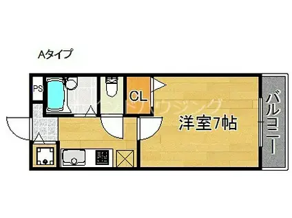 サンリゾート21(1K/3階)の間取り写真