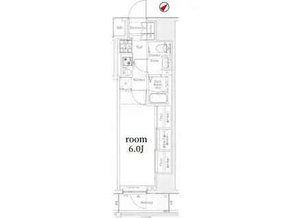 ログ上野駅前(1K/2階)の間取り写真