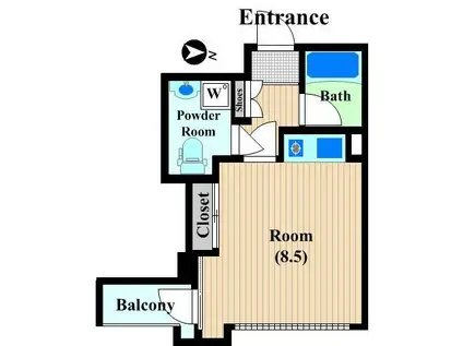 ヴィラ アルカディア(ワンルーム/3階)の間取り写真