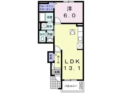 SHINING COURT(1LDK/1階)の間取り写真