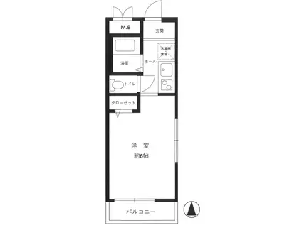 アムール水道筋(ワンルーム/3階)の間取り写真