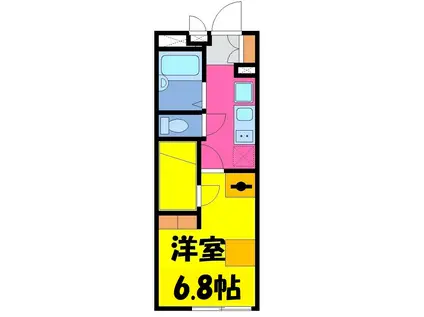 HARUSHI(1K/1階)の間取り写真