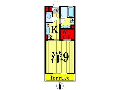 グリーンハイツ(1K/1階)の間取り写真