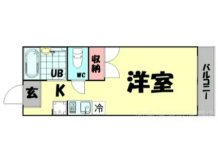 クリスタルI(1K/1階)の間取り写真