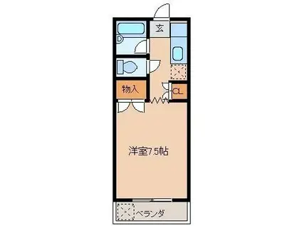 ソラリア大在(1K/4階)の間取り写真