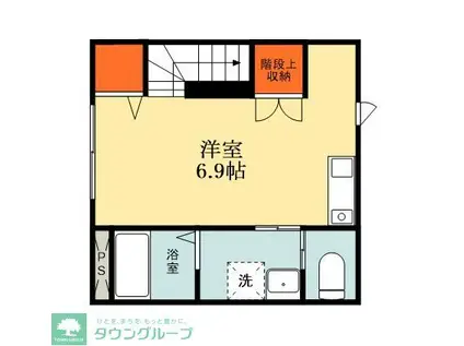 青空とそよ風のフィオーレ(ワンルーム/2階)の間取り写真