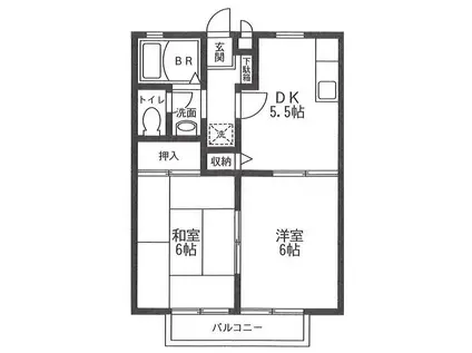 サンライフ妙蓮寺(2DK/1階)の間取り写真