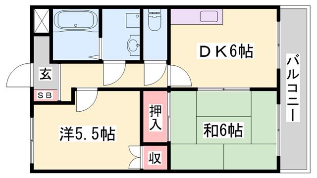第329川辺ビル(2DK/1階)の間取り写真