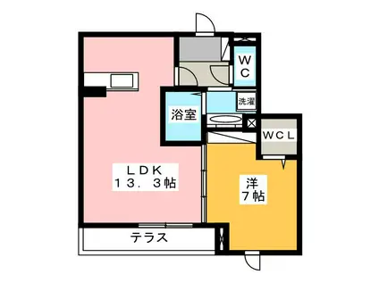 アナシエ石神井台(1LDK/1階)の間取り写真