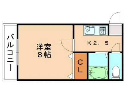 サンパティーク(1K/1階)の間取り写真