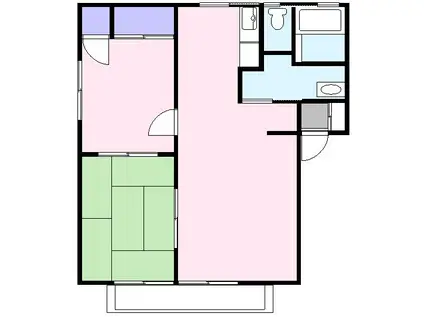 ヴァン・ヴェール(2LDK/1階)の間取り写真