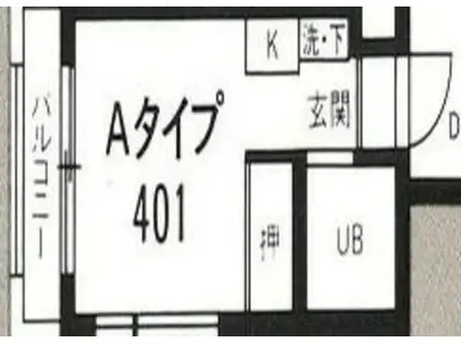 L-VINA朝霞(ワンルーム/4階)の間取り写真