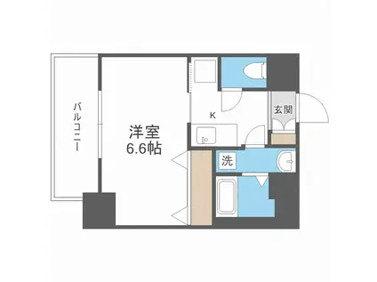 LUXE海老江II(1K/2階)の間取り写真