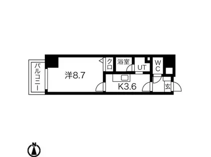 SANKYO国分町ビル(1K/8階)の間取り写真
