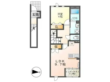 BERG(1LDK/2階)の間取り写真