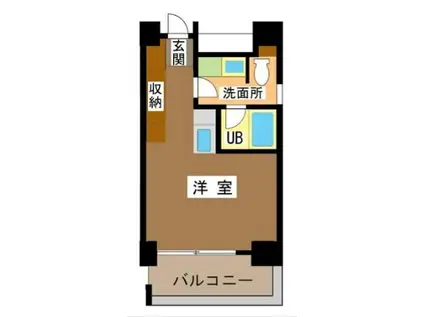 マリンベルコート(ワンルーム/6階)の間取り写真