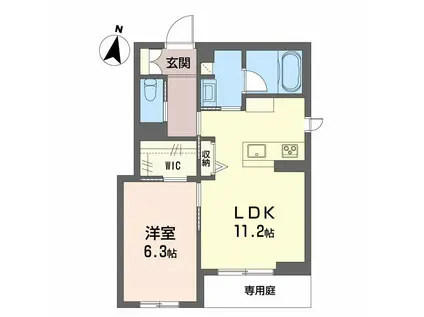 COURMAISON内方(1LDK/2階)の間取り写真