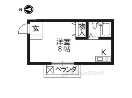 リージェント紫竹(1K/3階)の間取り写真