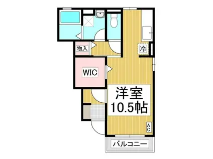 ローズコート・カノンII A棟(ワンルーム/1階)の間取り写真