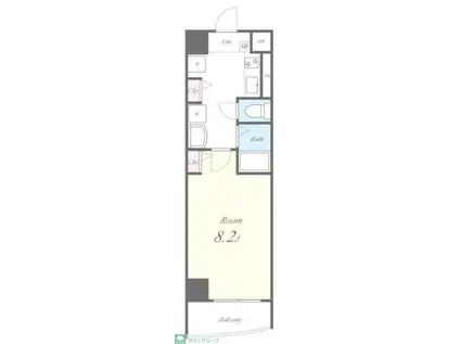 リュクス高輪台(1K/2階)の間取り写真