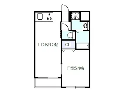 橋野マンションII(1LDK/3階)の間取り写真