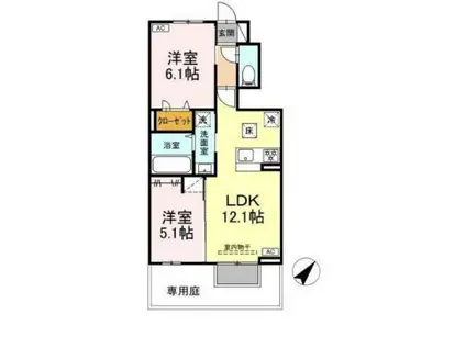 DROOM八本松南(2LDK/1階)の間取り写真