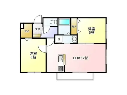 ハイバリー 武蔵野(2LDK/1階)の間取り写真