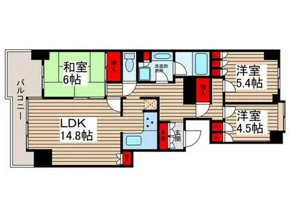 パークハウス新松戸311(3LDK/12階)の間取り写真