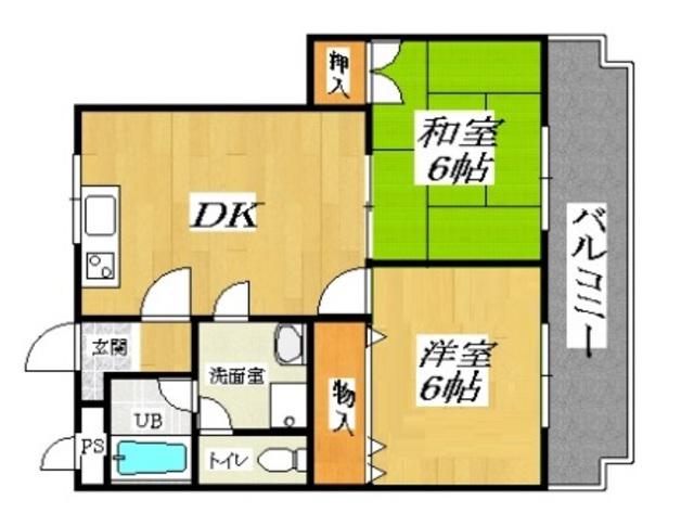 アクティ金田(2DK/4階)の間取り写真