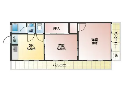 ブルーレジデンス長田区役所前(2DK/5階)の間取り写真