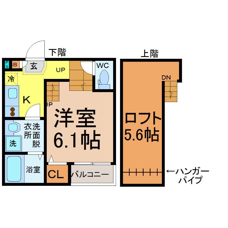 GLORIA栄生(1K/1階)の間取り写真