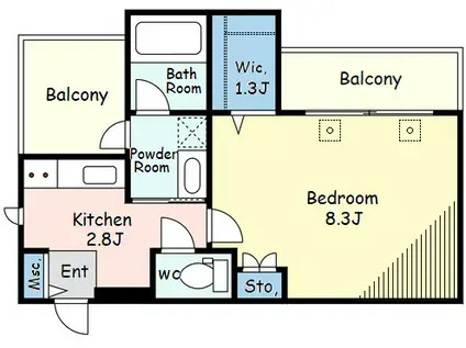 大崎4丁目メゾン(1K/4階)の間取り写真