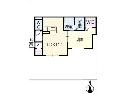 SEN SEED今池(1LDK/1階)の間取り写真