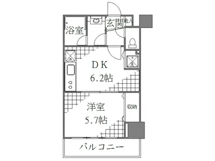 カスタリア浅草橋(1DK/7階)の間取り写真