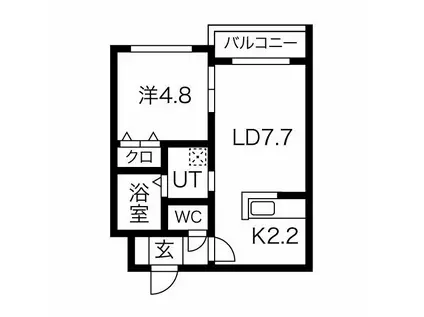 BALBONI N17 バルボーニ(1LDK/1階)の間取り写真