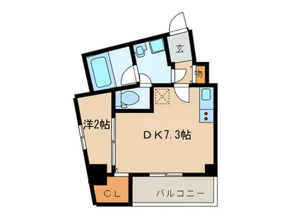 エスペランサ(1DK/3階)の間取り写真