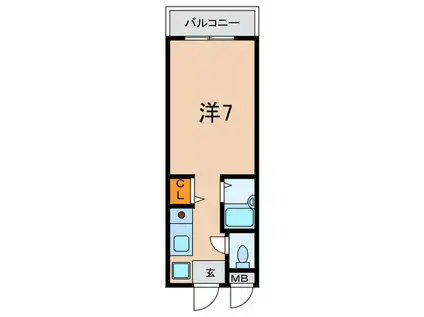 サンビルダー六甲山ノ手(ワンルーム/5階)の間取り写真